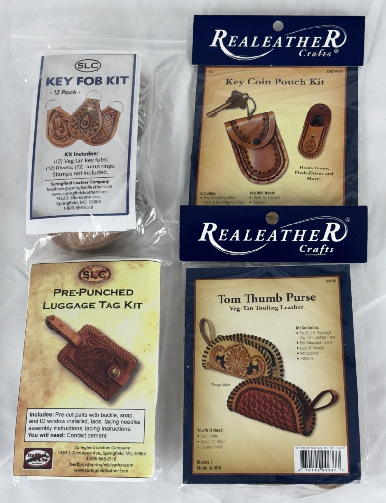 Four sample leather kits