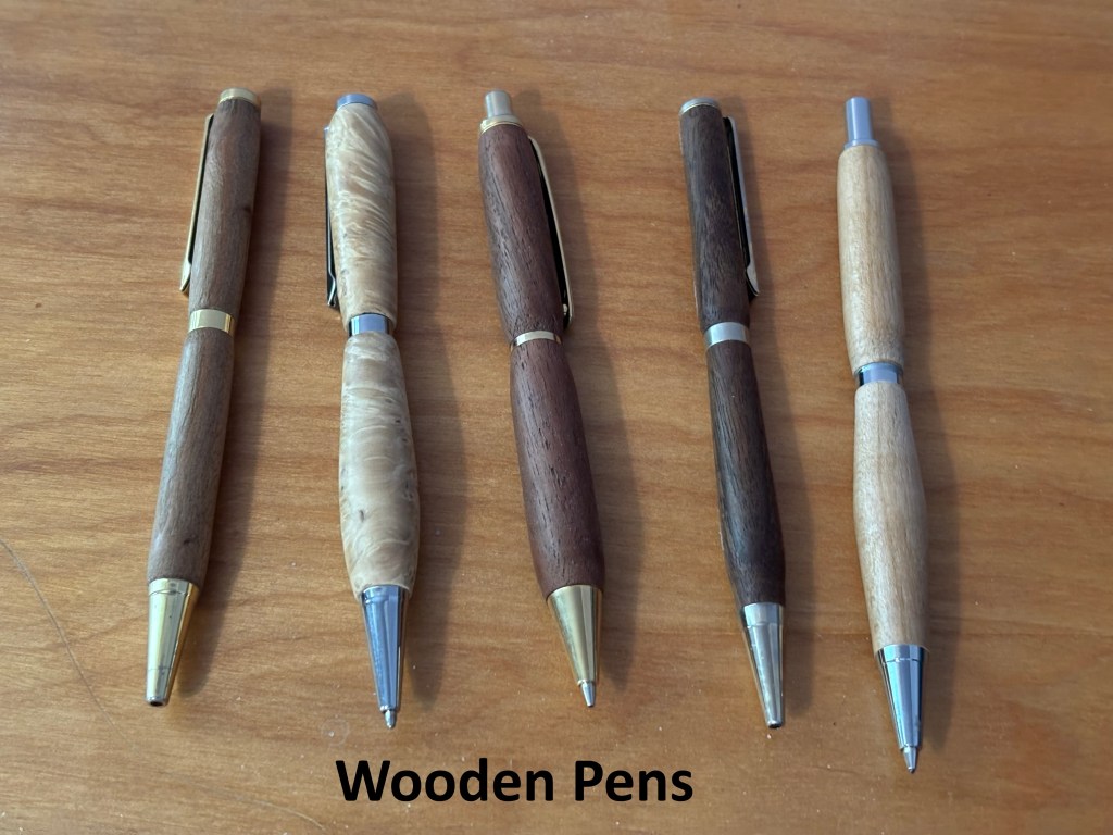 Five Wooden Pens